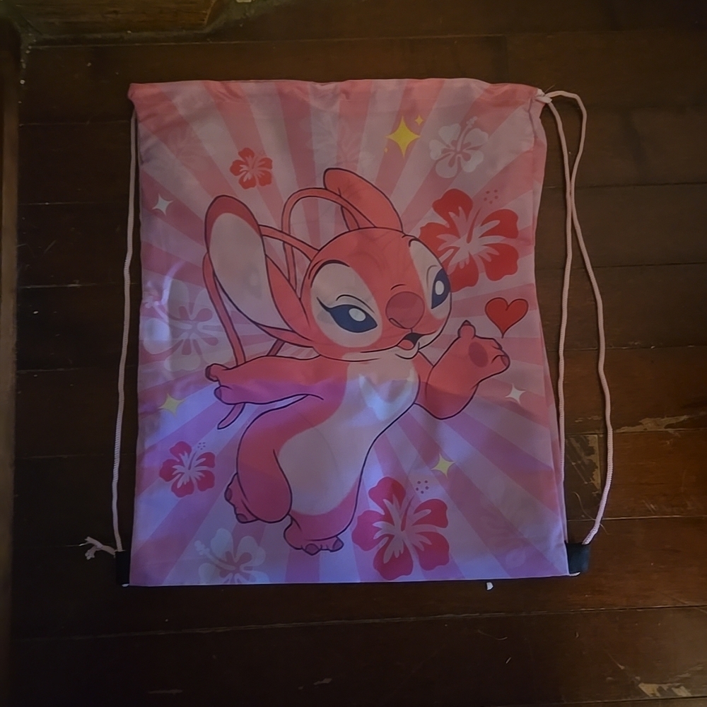 Pink Drawstring Bag with PINK STITCH